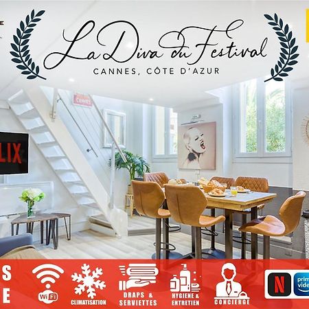 La Diva Du Festival - 10 Mn A Pied Palais & Plages - Cosy & Calme - Clim - Wifi Cannes Esterno foto