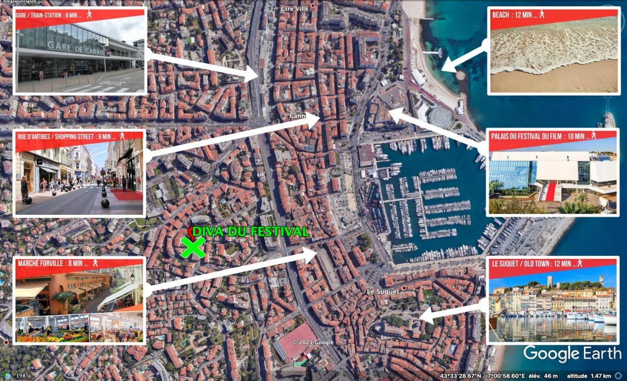 La Diva Du Festival - 10 Mn A Pied Palais & Plages - Cosy & Calme - Clim - Wifi Cannes Esterno foto